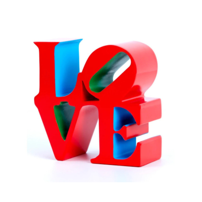 Robert Indiana Love Red blue green, Galerie, Robert Indiana  Love Red blue green,  Sculpture alliage Numérotée Édition de 500 Ed